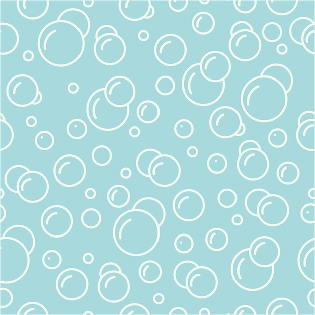 Foam bubbles on a blue background Seamless pattern of air bubbles in water