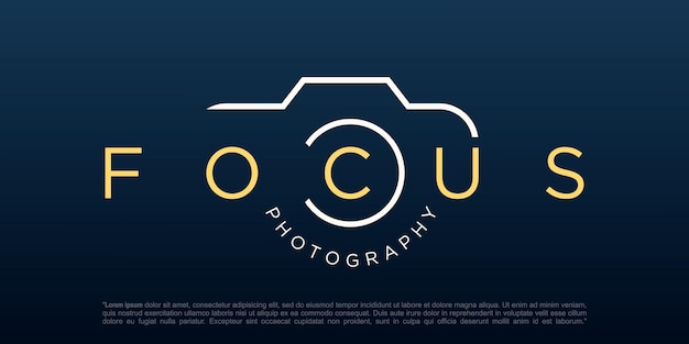 Focus camera photography logo icon vector template