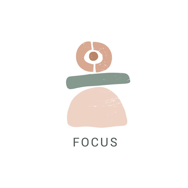 Focus flat vector illustration Motivational drawing with zen stones