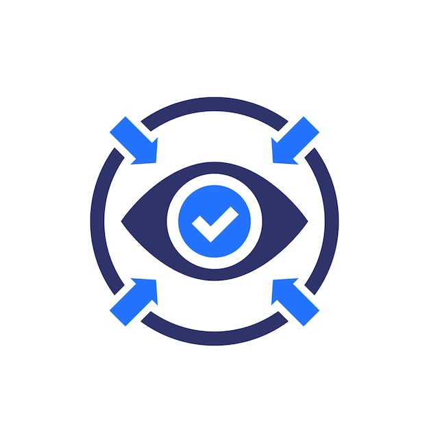 Focus icon with eye vector