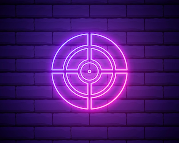 Focus neon icon Elements of photography set Simple icon for websites web design mobile app info graphics isolated on brick wall