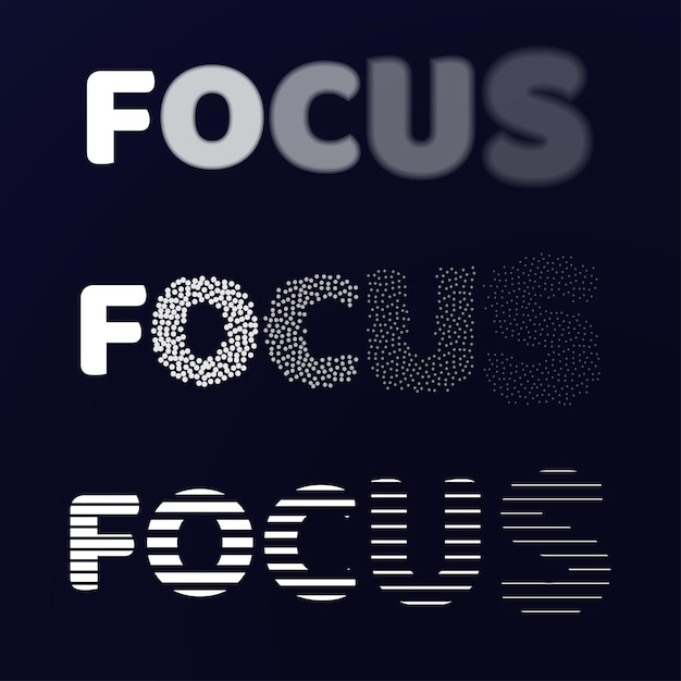 Focus words with blur effects