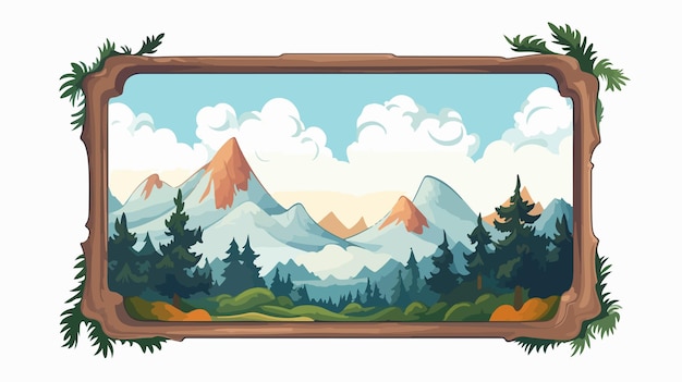 Vector focused frame with landscape icon inside