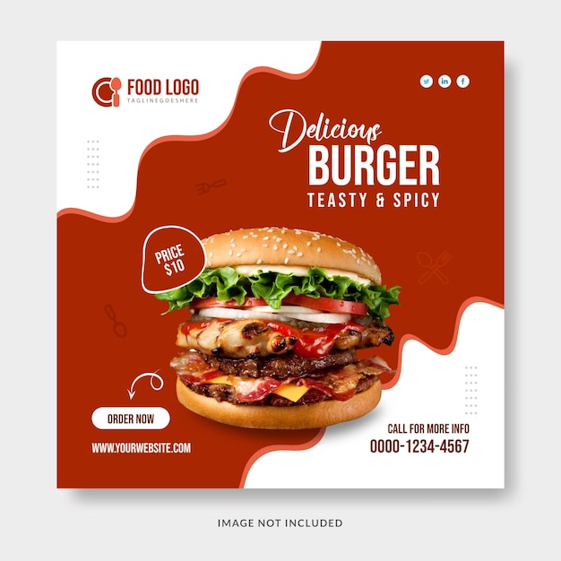 Fodd Banner Restaurant Web Template Premium Vector