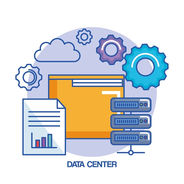 Folder gear data center web hosting cloud computing