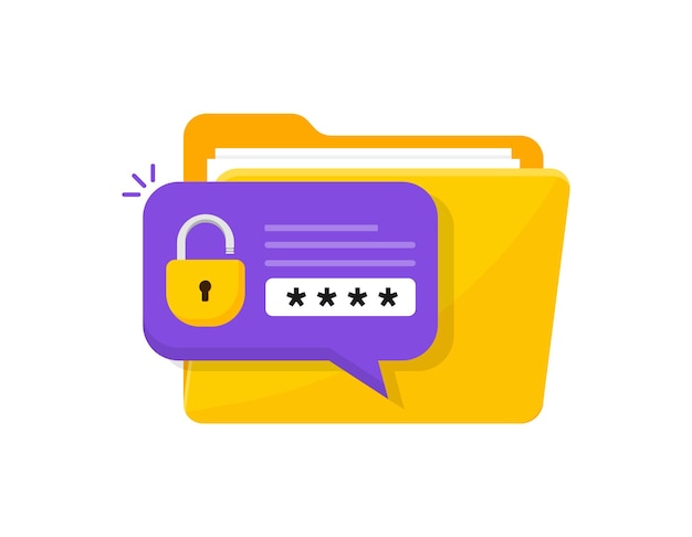 Folder lock icon Secure folder with confidential files