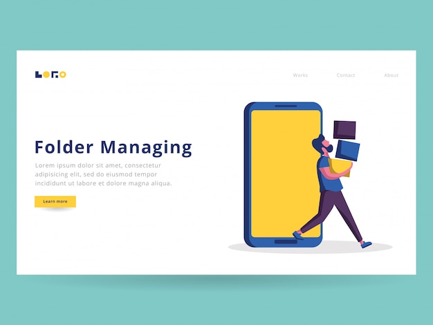 Folder Managing Illustration for landing page