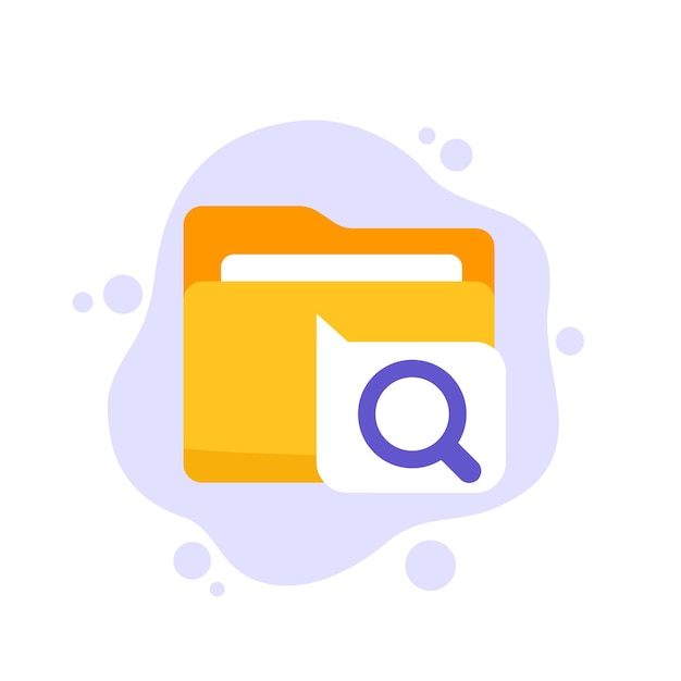 Folder search vector flat icon