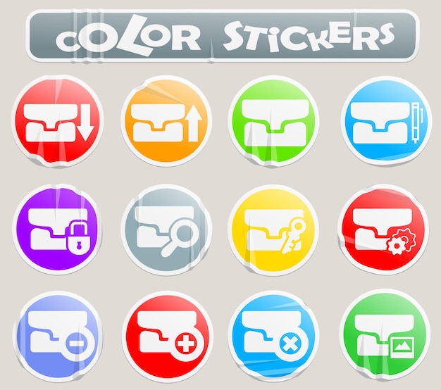 Folder vector icons for user interface design