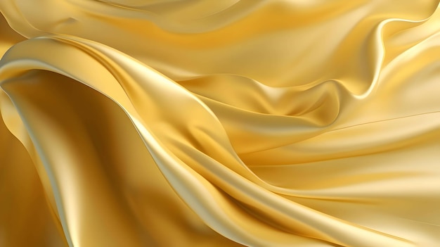 Folds of sky gold silk fabric texture as abstract background wallpaper