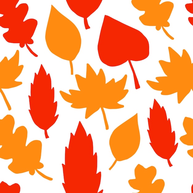 Foliage autumn hand drawn seamless pattern