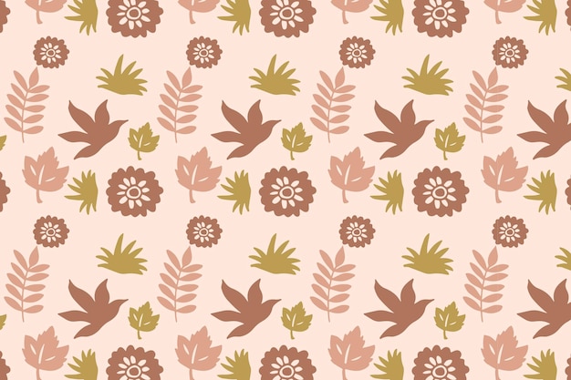 Foliage Cute feminine Abstract Flowers Seamless Patterns Backgrounds