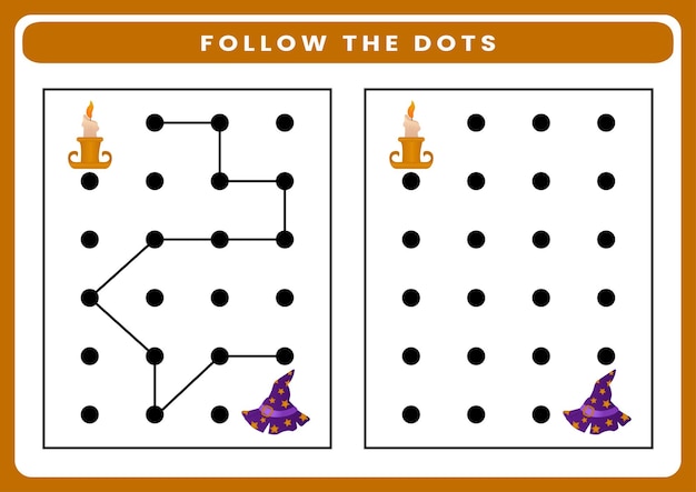 Follow the dots halloween worksheet for kids