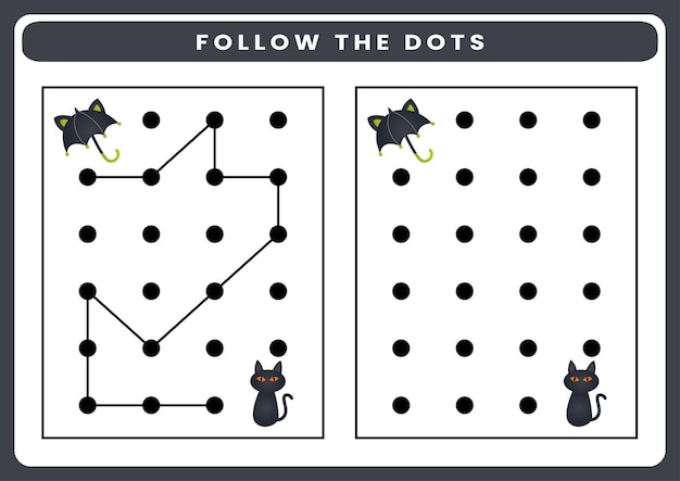 Follow the dots halloween worksheet for kids