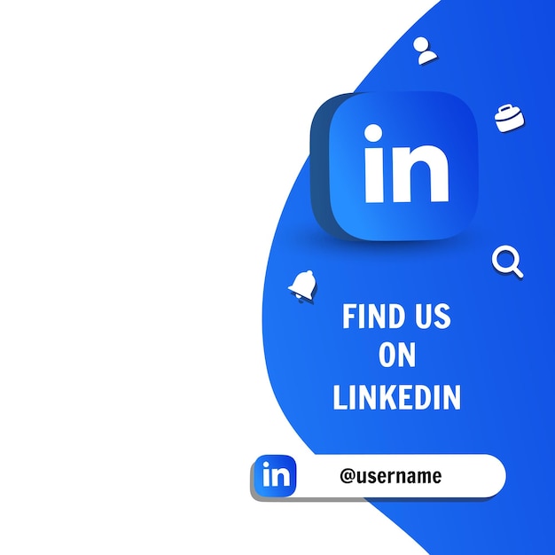 Follow us on linkedin in vector illustration