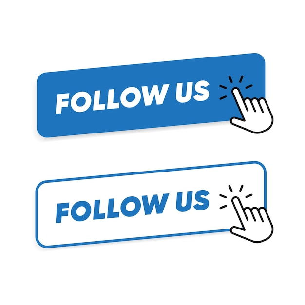 follow us sticker button label badge flag sign symbol for mobile app website ui ux promotion