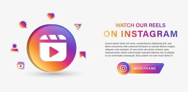 follow or watch our instagram reels background for social media logos banners and notification icons