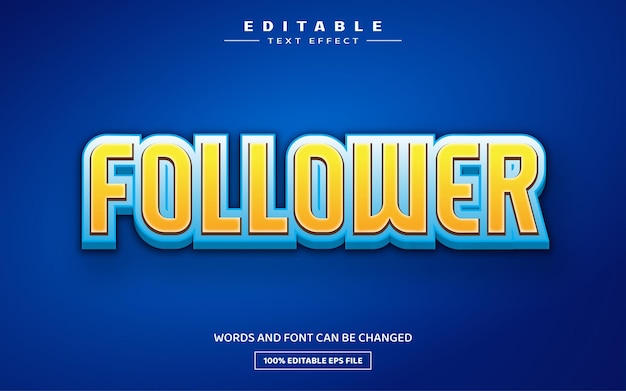 Follower 3D editable text effect template