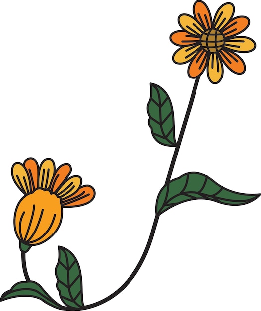 Font design in the form of flowers Suitable for making logos or used to teach children