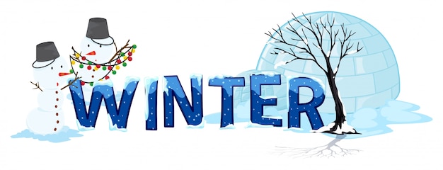 Font design with word winter