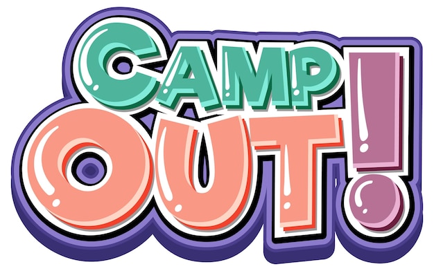 Font design for word camp out