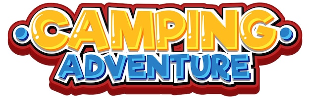 Font design for word camping adventure