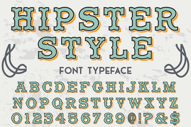 font Shadow Effect label design hipster