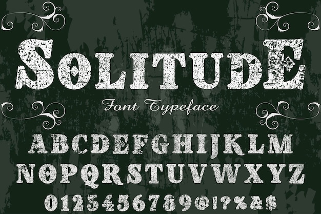 font Shadow Effect label design solitude