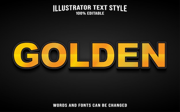 Font text style template - Golden