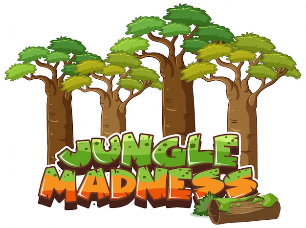 Font for word jungle madness on white