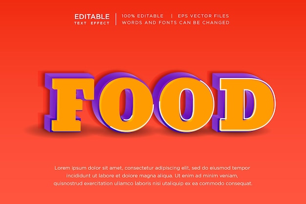 FOOD 3D TYPOGRAPHY EDITABLE TEXT EFFECT