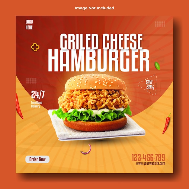 Food ads promotional instagram post template