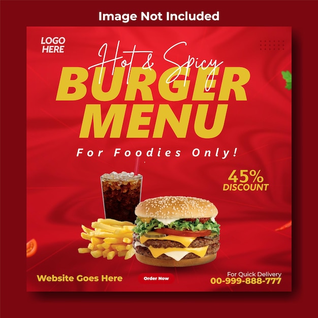 Food ads promotional social media post template design