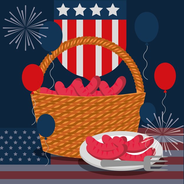 Vector food american independence day 