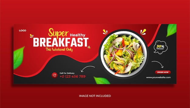 Food banner facebook cover and web banner design template Premium Vector