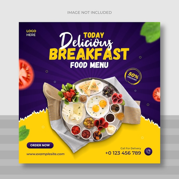 Vector food banner post design template