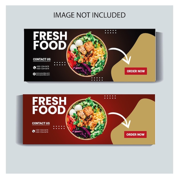 food Banner social media marketing web banner Vector for restaurant