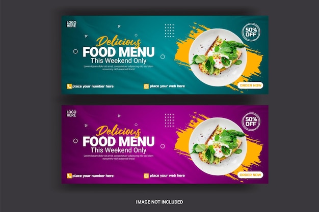 food banner for social media template facebook cover special food menu template