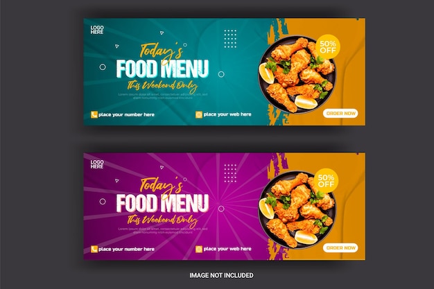 food banner for social media template facebook cover special food menu template