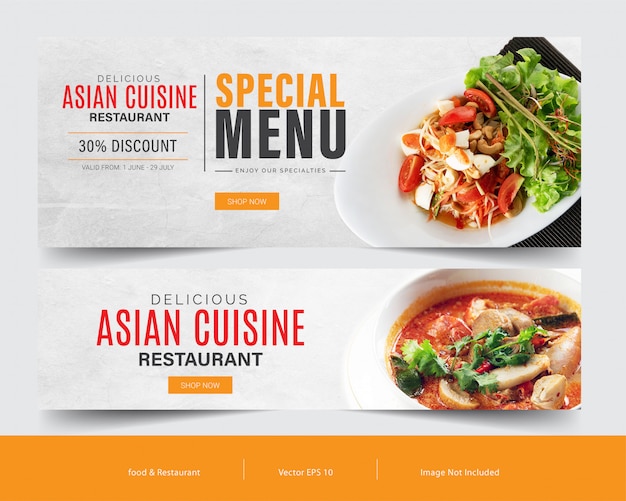 food banner template set for advertising