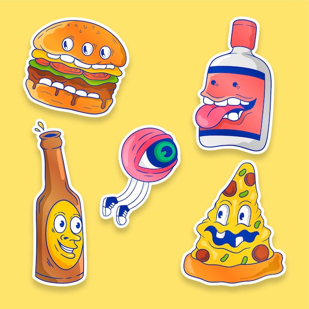 Food and Beverage Creatures sticker set