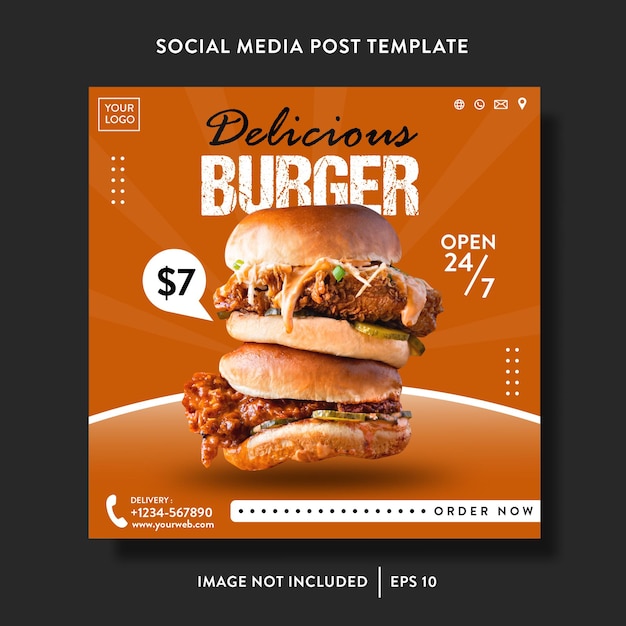 food and beverages promotion sale social media post or flyer template