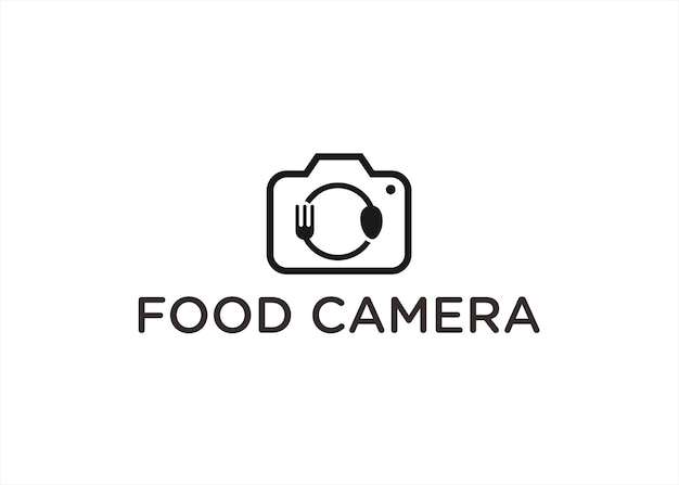 food camera logo design vector illustration