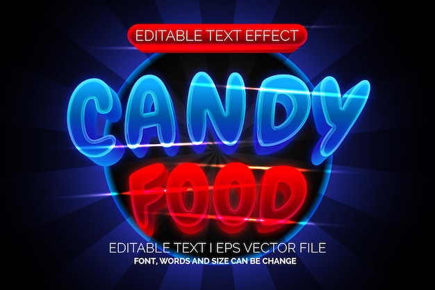 food candy 3d Editable Text Effect