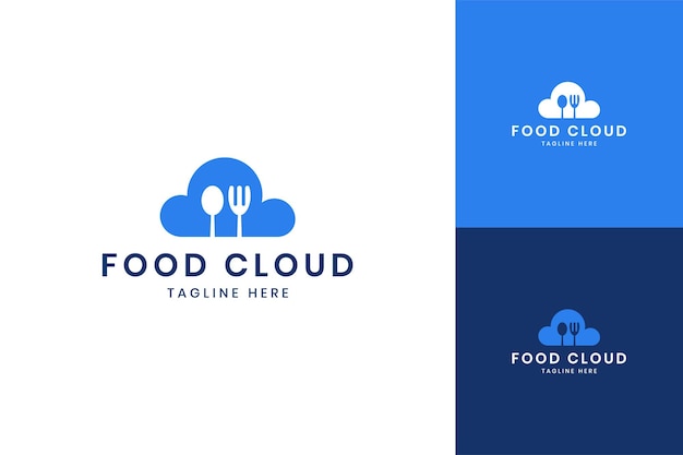 Food cloud negative space logo design