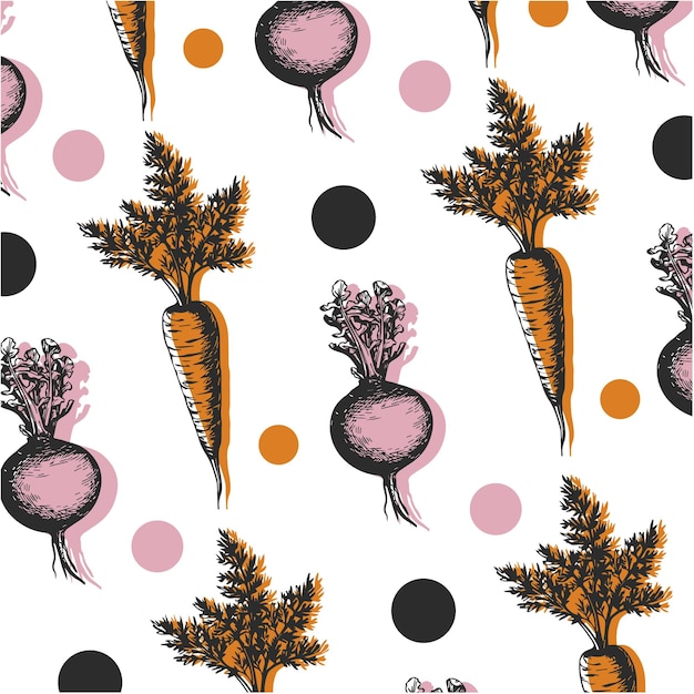 FOOD COLLECTION PATTERN TURNIP AND CARROT