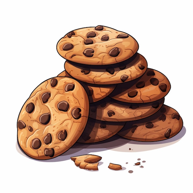 food cookie sweet illustration snack vector isolated chocolate dessert bakery biscuit sug