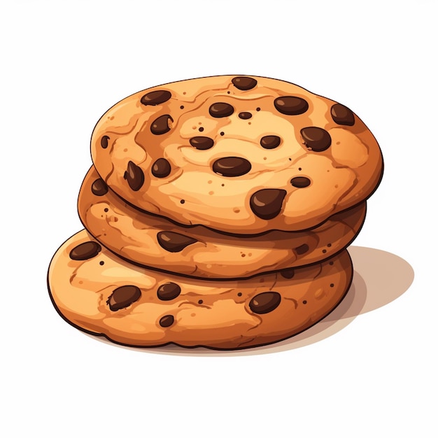 food cookie sweet illustration snack vector isolated chocolate dessert bakery biscuit sug