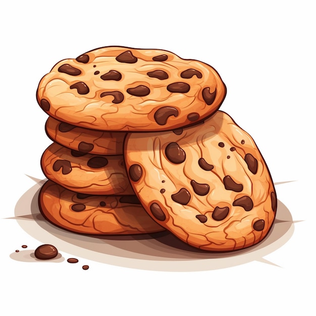 food cookie sweet illustration snack vector isolated chocolate dessert bakery biscuit sug