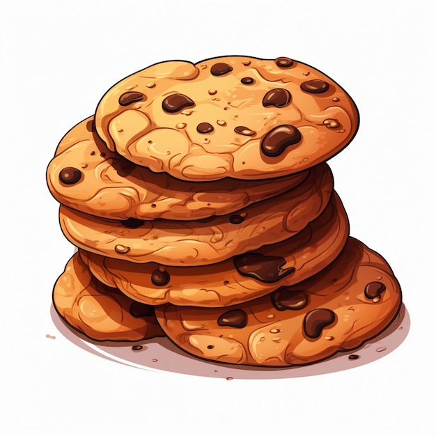 food cookie sweet illustration snack vector isolated chocolate dessert bakery biscuit sug